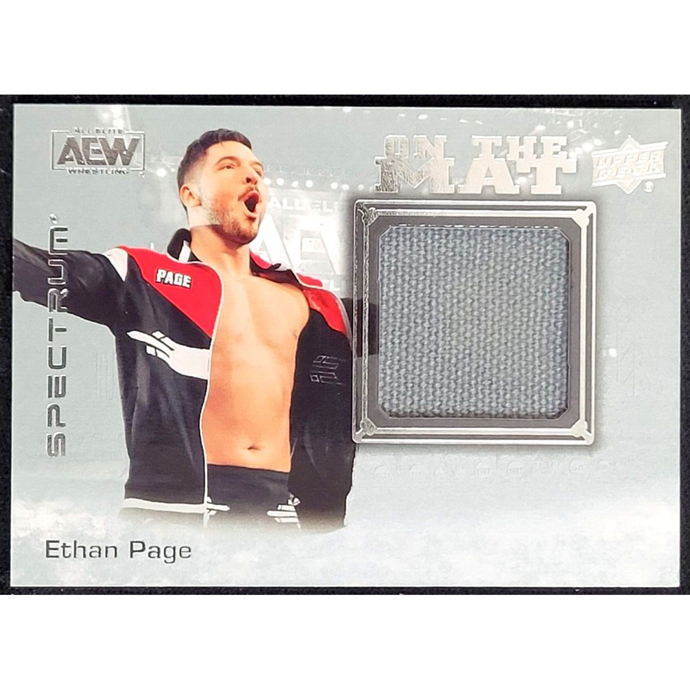 2021 UPPER DECK AEW SPECTRUM ETHAN PAGE ON THE MAT JUMBO RELIC